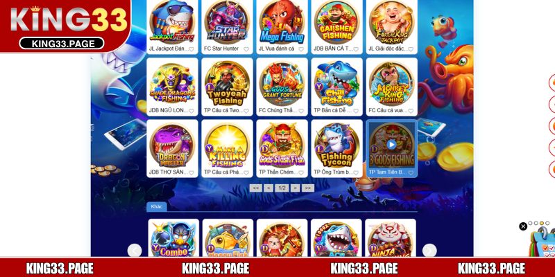 Danh sách trò chơi bắn cá hấp dẫn nhất tại bắn cá KING33